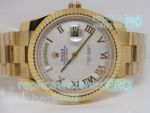 Copy Rolex Day-Date White Roman Dial All Gold Watch 36 mm